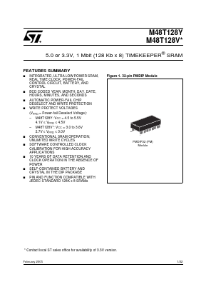 M48T128V Datasheet PDF STMicroelectronics