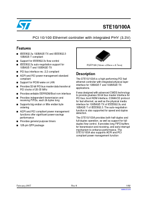 E-STE10/100A Datasheet PDF STMicroelectronics