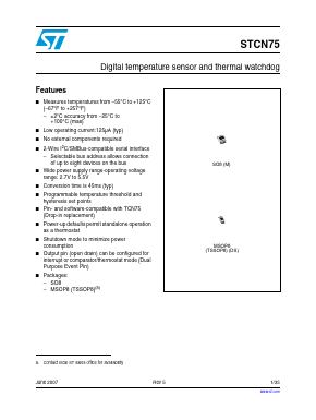 STCN75DS2F Datasheet PDF STMicroelectronics