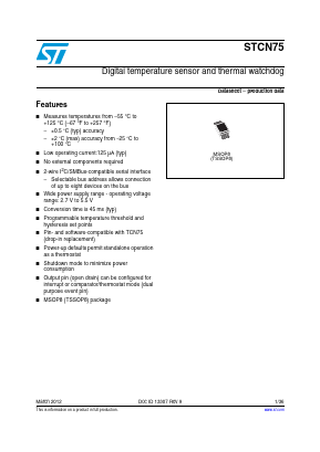 STCN75DS2F Datasheet PDF STMicroelectronics