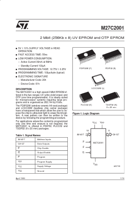 M27C2001-10B6X Datasheet PDF STMicroelectronics