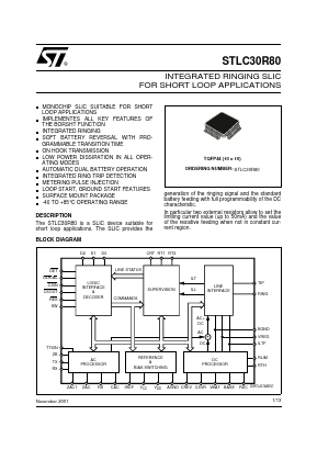 STLC30R80 Datasheet PDF STMicroelectronics