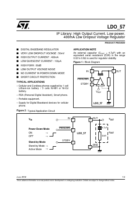 LDO_57 Datasheet PDF STMicroelectronics