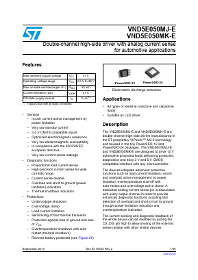 VND5E050MKTR-E Datasheet PDF STMicroelectronics