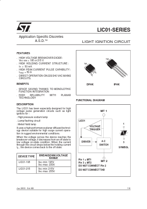 LIC01-215B Datasheet PDF STMicroelectronics