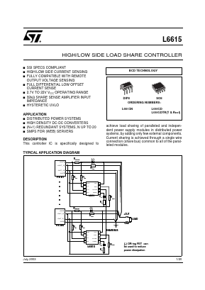 L6615DTR Datasheet PDF STMicroelectronics