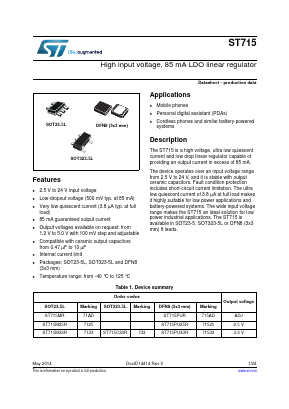 ST715PUR Datasheet PDF STMicroelectronics