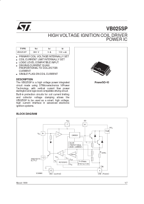 VB025SP Datasheet PDF STMicroelectronics