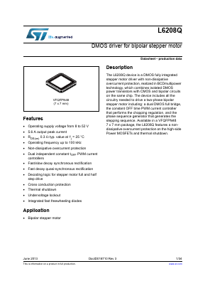 L6208Q Datasheet PDF STMicroelectronics