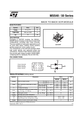 MSS40_00 Datasheet PDF STMicroelectronics