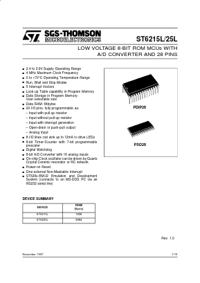 ST6215L Datasheet PDF STMicroelectronics