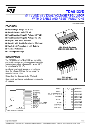 TDA8133D Datasheet PDF STMicroelectronics