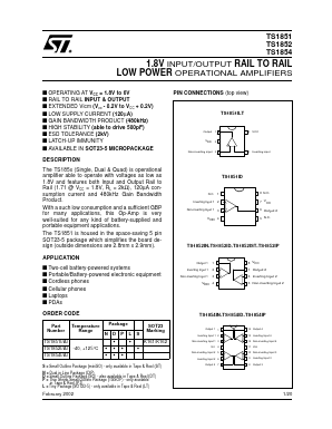 TS1854AIN_02 Datasheet PDF STMicroelectronics