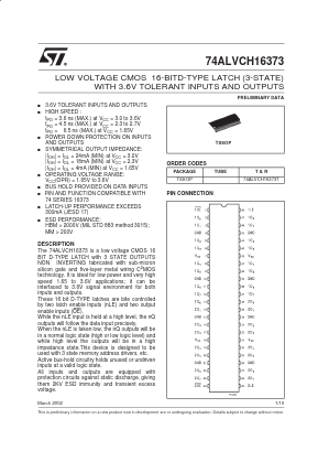 74ALVCH16373T Datasheet PDF STMicroelectronics