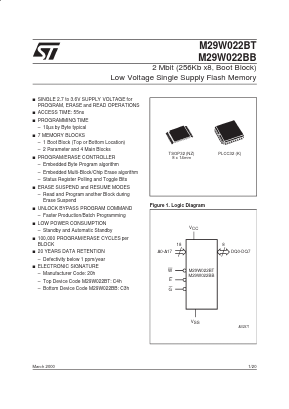 M29W022BT90NZ6 Datasheet PDF STMicroelectronics