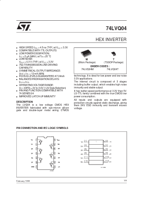 74LVQ04 Datasheet PDF STMicroelectronics