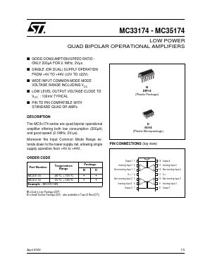 MC35174D Datasheet PDF STMicroelectronics