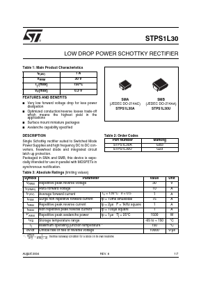 STPS1L30A Datasheet PDF STMicroelectronics