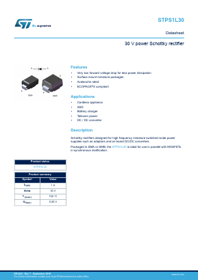 STPS1L30U Datasheet PDF STMicroelectronics