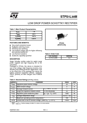 STPS1L30M Datasheet PDF STMicroelectronics