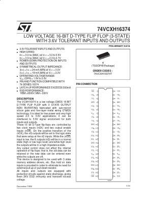 74VCXH16374 Datasheet PDF STMicroelectronics