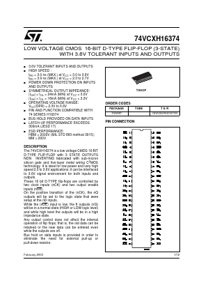 74VCXH16374 Datasheet PDF STMicroelectronics