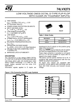 74LVX273 Datasheet PDF STMicroelectronics