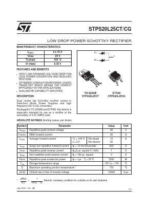 STPS20L25C Datasheet PDF STMicroelectronics