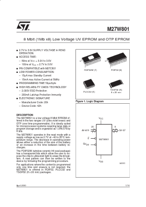 M27W801 Datasheet PDF STMicroelectronics