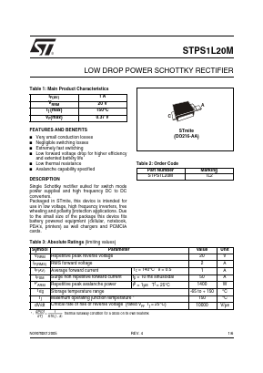 STPS1L20M Datasheet PDF STMicroelectronics