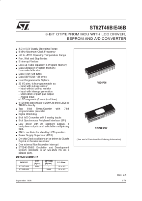 ST62T46BB6 Datasheet PDF STMicroelectronics