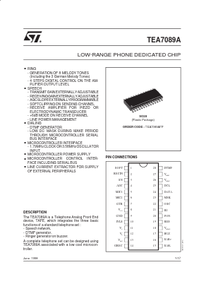 TEA7089A Datasheet PDF STMicroelectronics