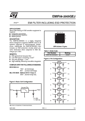 EMIF08-2005QEJ Datasheet PDF STMicroelectronics