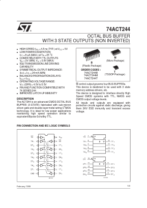 74ACT244 Datasheet PDF STMicroelectronics