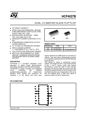 HCF4027M013TR Datasheet PDF STMicroelectronics