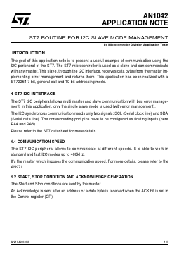 AN1042 Datasheet PDF STMicroelectronics