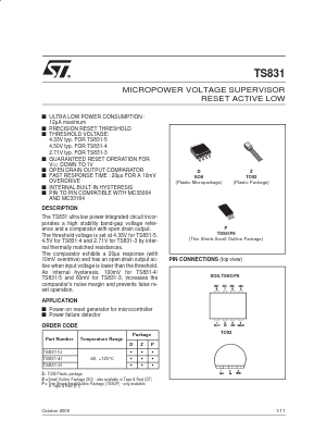 TS831-4IN Datasheet PDF STMicroelectronics