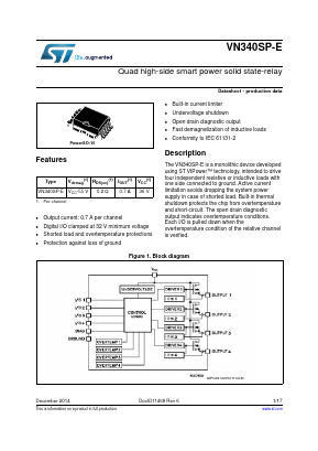 VN340SP-E Datasheet PDF STMicroelectronics