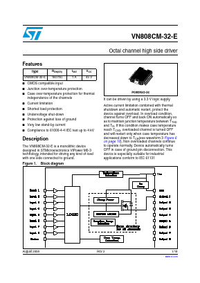 VN808CM-32-E Datasheet PDF STMicroelectronics
