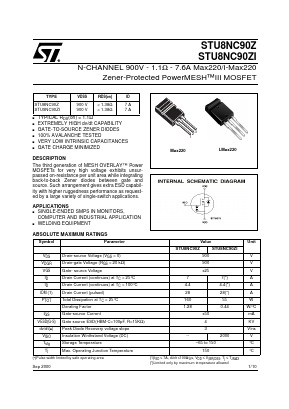 STU8NC90Z Datasheet PDF STMicroelectronics