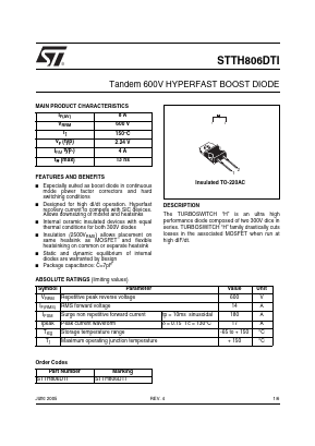 STTH806DTI Datasheet PDF STMicroelectronics