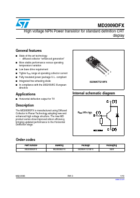 MD2009DFX Datasheet PDF STMicroelectronics