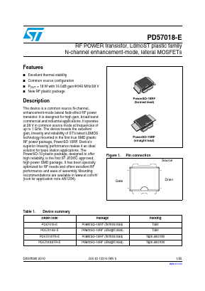 PD57018S-E Datasheet PDF STMicroelectronics