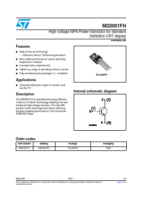 MD2001FH Datasheet PDF STMicroelectronics