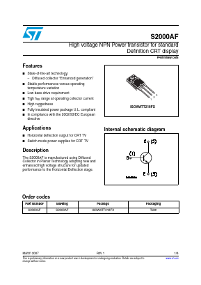 S2000AF Datasheet PDF STMicroelectronics