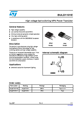 BULD1101E Datasheet PDF STMicroelectronics