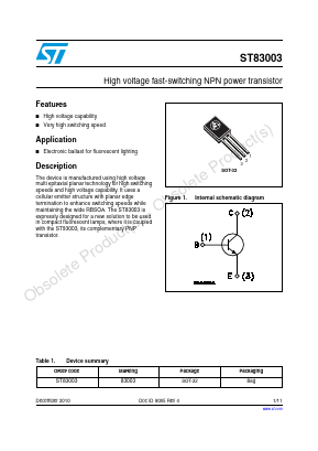 ST83003 Datasheet PDF STMicroelectronics