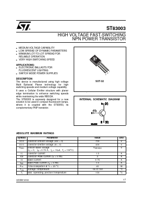 ST83003 Datasheet PDF STMicroelectronics