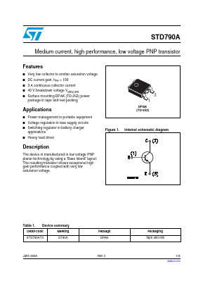 STD790AT4 Datasheet PDF STMicroelectronics