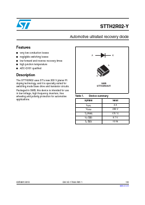 STTH2R02-Y Datasheet PDF STMicroelectronics